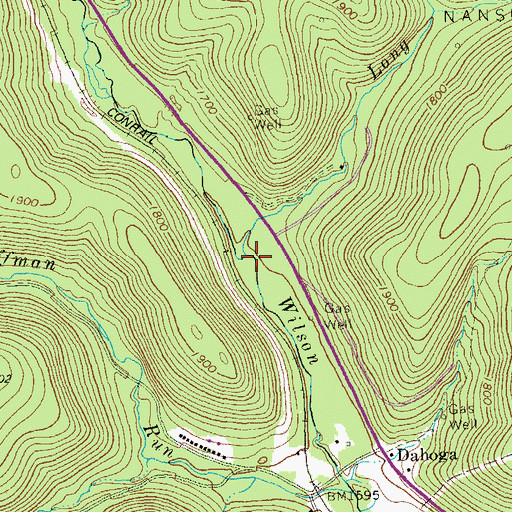 Topographic Map of Long Run, PA