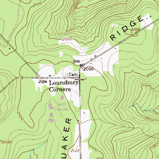 Topographic Map of Lounsbury Corners, PA