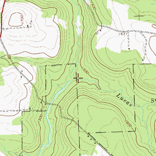 Topographic Map of Lucas Run, PA