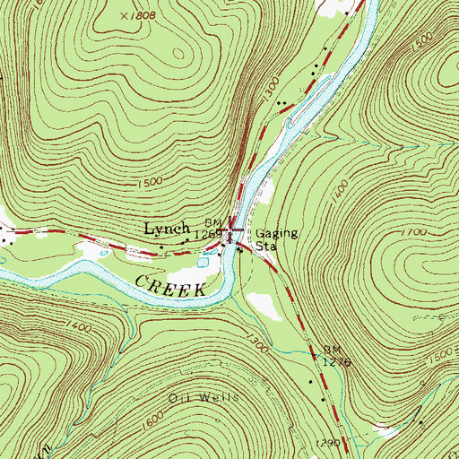 Topographic Map of Lynch, PA