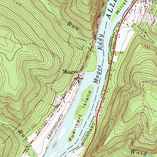 Topographic Map of Magee, PA