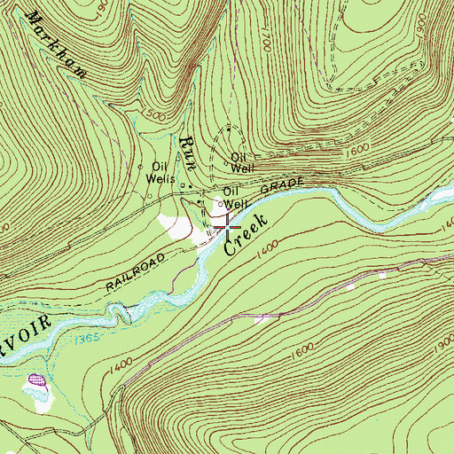 Topographic Map of Markham Run, PA