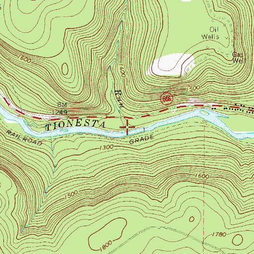 Topographic Map of Martin Run, PA