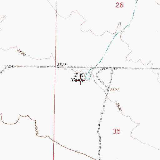 Topographic Map of T K Tank, AZ
