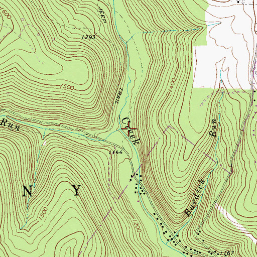 Topographic Map of McArthur Run, PA
