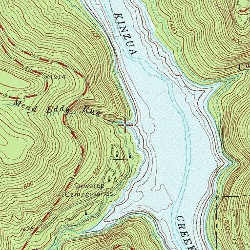 Topographic Map of Mead Eddy Run, PA
