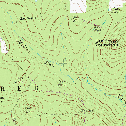 Topographic Map of Miller Run, PA