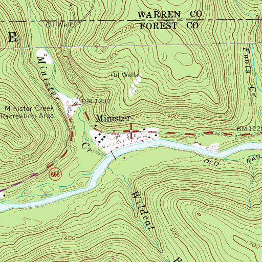 Topographic Map of Minister, PA