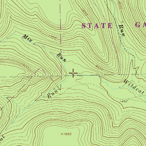 Topographic Map of Mix Run, PA