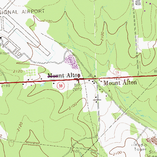 Topographic Map of Mount Alton, PA