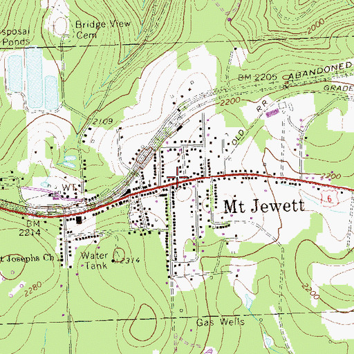 Topographic Map of Mount Jewett, PA