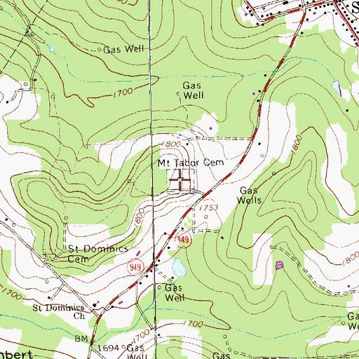 Topographic Map of Mount Tabor Cemetery, PA