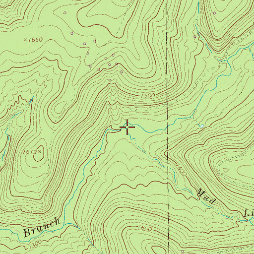 Topographic Map of Mud Lick Run, PA