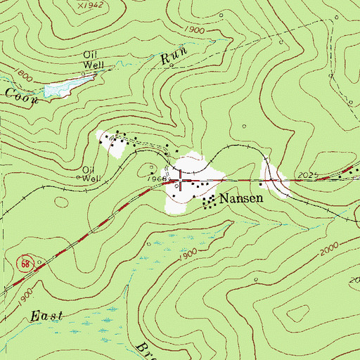 Topographic Map of Nansen, PA