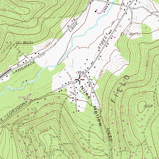Topographic Map of Niles Hollow, PA