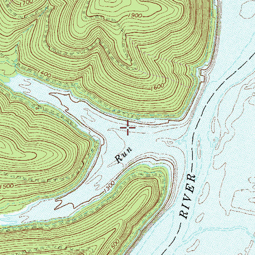 Topographic Map of North Branch Hodge Run, PA
