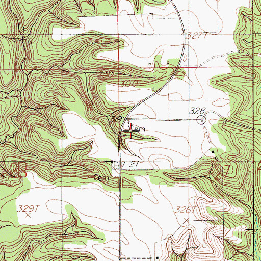 Topographic Map of Jones Cemetery, AL