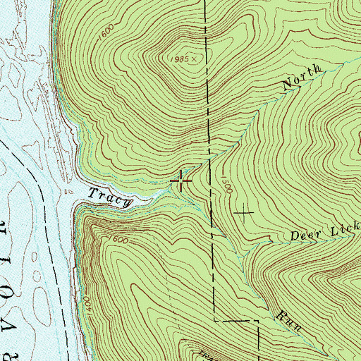 Topographic Map of North Branch Tracy Run, PA