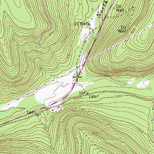 Topographic Map of North Fork Chappel Fork, PA