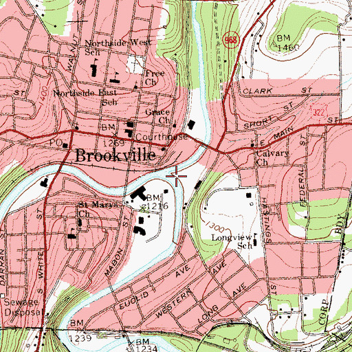 Topographic Map of North Fork Redbank Creek, PA