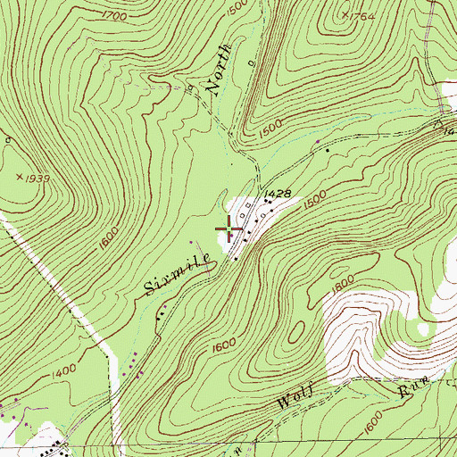 Topographic Map of North Fork Sixmile Run, PA