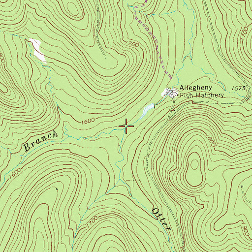 Topographic Map of Otter Branch, PA