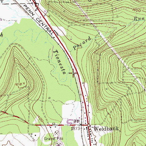 Topographic Map of Pacard Run, PA