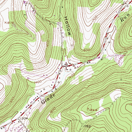 Topographic Map of Page Hollow, PA