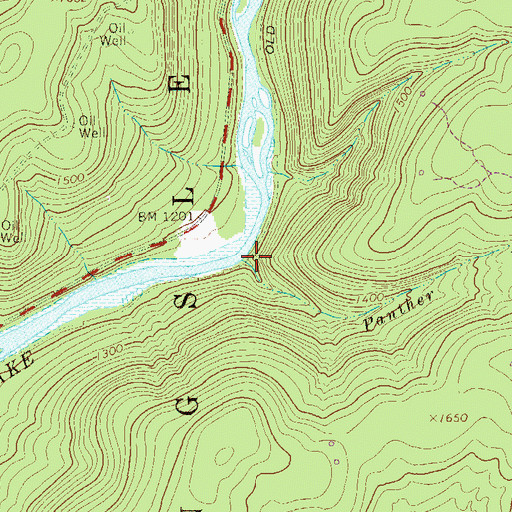 Topographic Map of Panther Run, PA