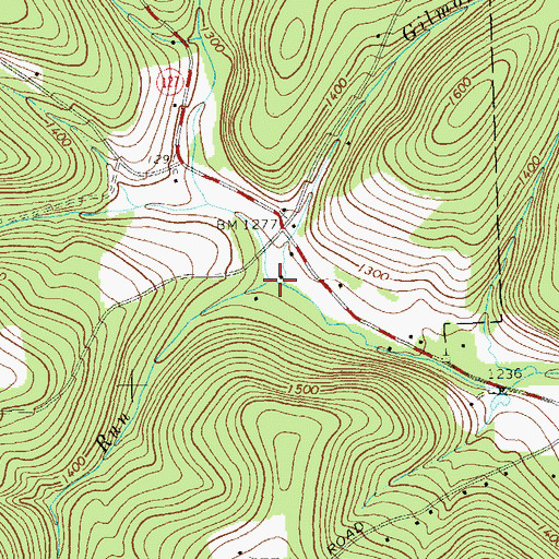 Topographic Map of Pedler Run, PA