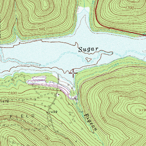 Topographic Map of Pigeon Run, PA