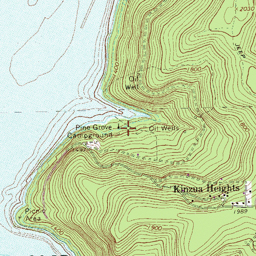 Topographic Map of Pine Grove Campground, PA