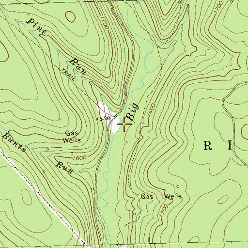 Topographic Map of Pine Run, PA