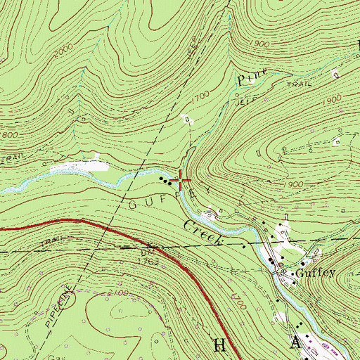 Topographic Map of Pine Run, PA