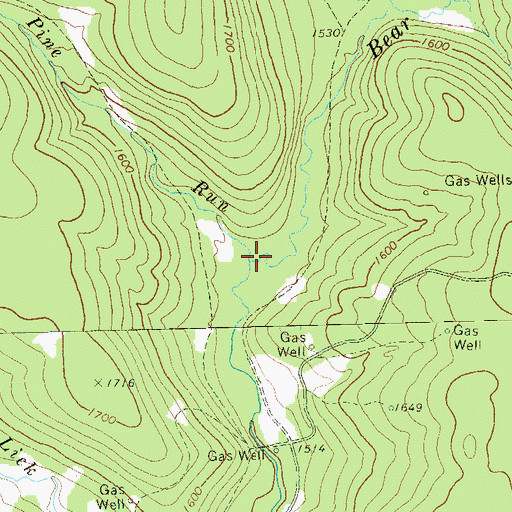 Topographic Map of Pine Run, PA