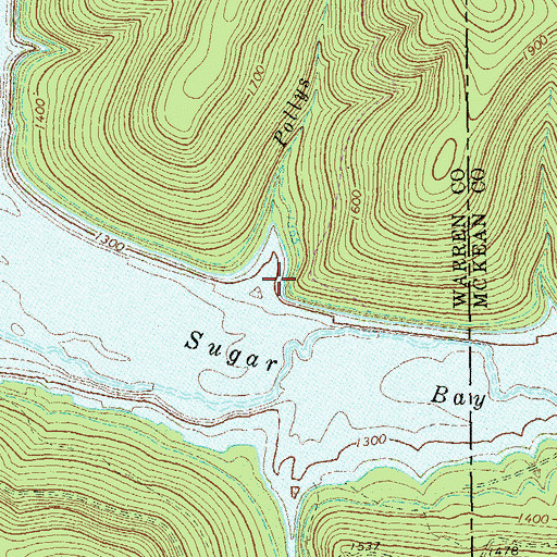 Topographic Map of Pollys Run, PA