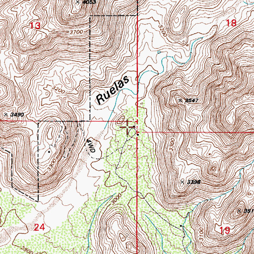 Topographic Map of T-Bench-Bar Ranch, AZ