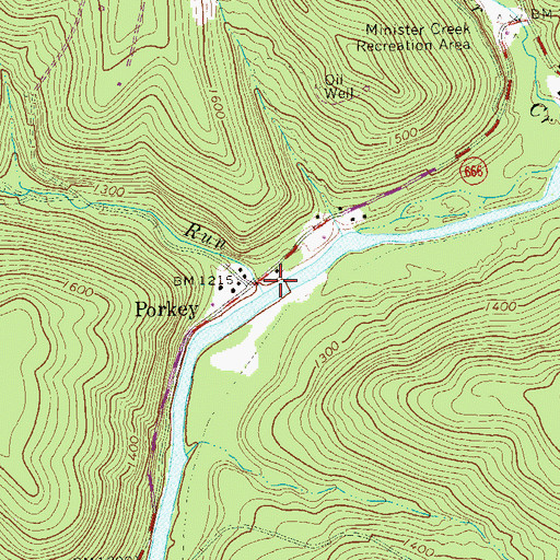 Topographic Map of Porcupine Run, PA