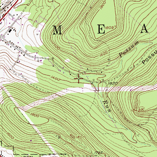Topographic Map of Possum Run, PA