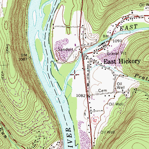 Topographic Map of Prather Run, PA