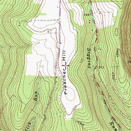 Topographic Map of Preacher Hill, PA