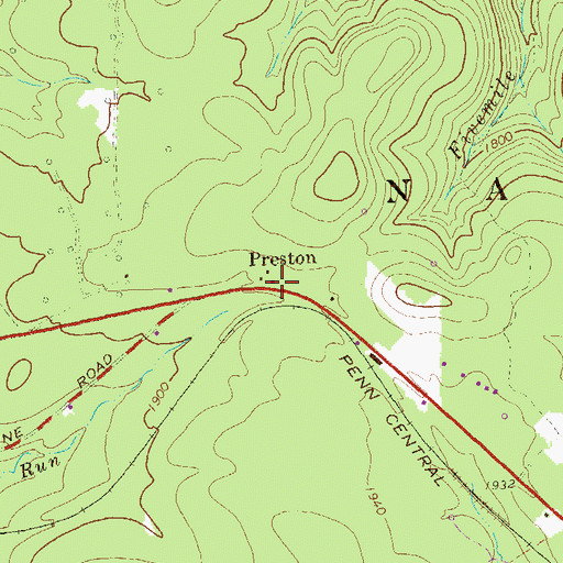 Topographic Map of Preston, PA