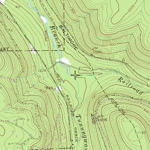 Topographic Map of Railroad Run, PA