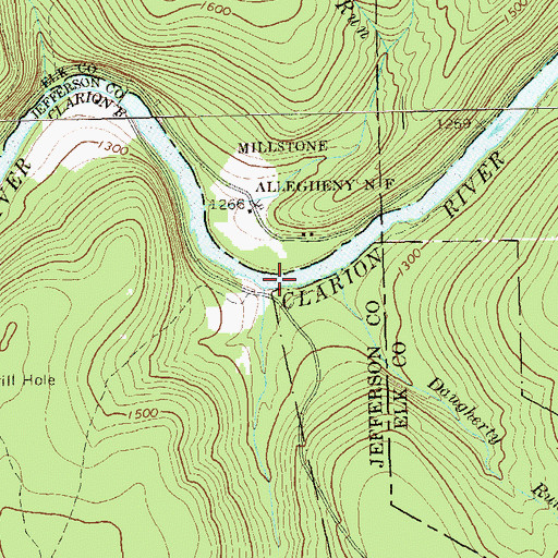 Topographic Map of Raught Run, PA