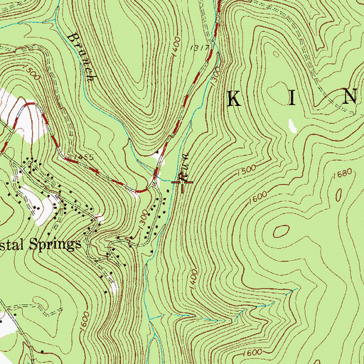 Topographic Map of Reck Branch, PA