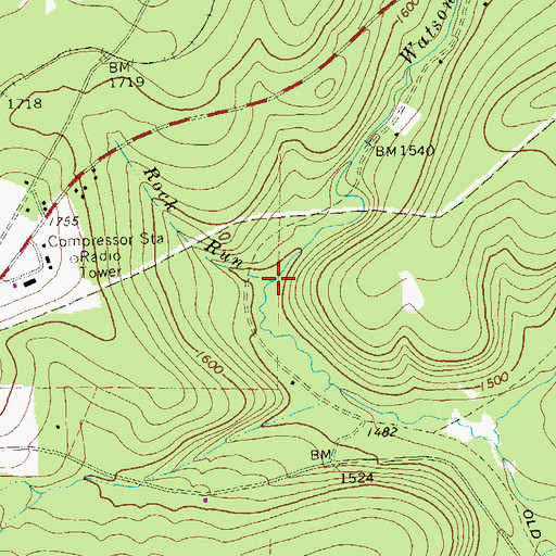 Topographic Map of Rock Run, PA