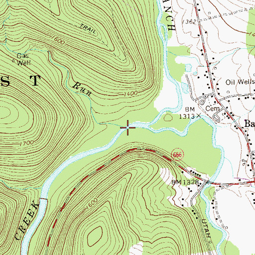 Topographic Map of Rock Run, PA