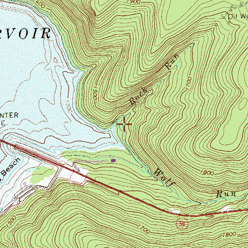 Topographic Map of Rock Run, PA