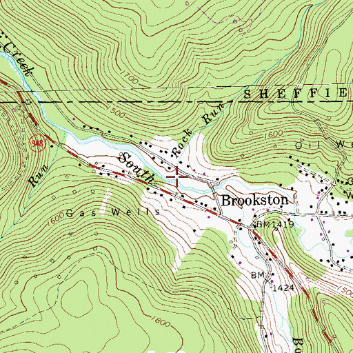 Topographic Map of Rock Run, PA