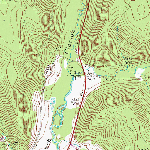Topographic Map of Rocky Run, PA